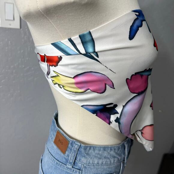 New Rotate Birger Christensen Bandana 4 / S Satin Strapless Handkerchief - Picture 2 of 7